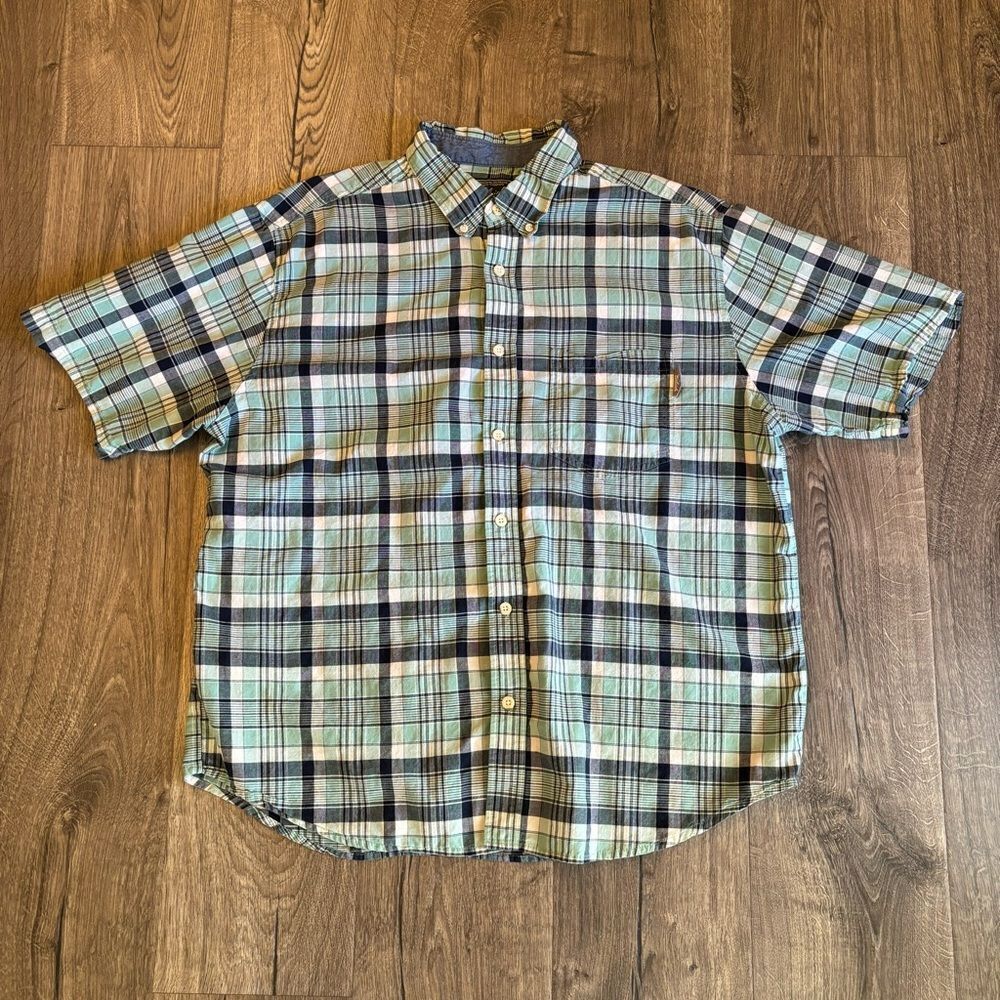 Woolrich Men's Short Sleeve Button Up Plaid Shirt - XL - Excellent‎ Condition
